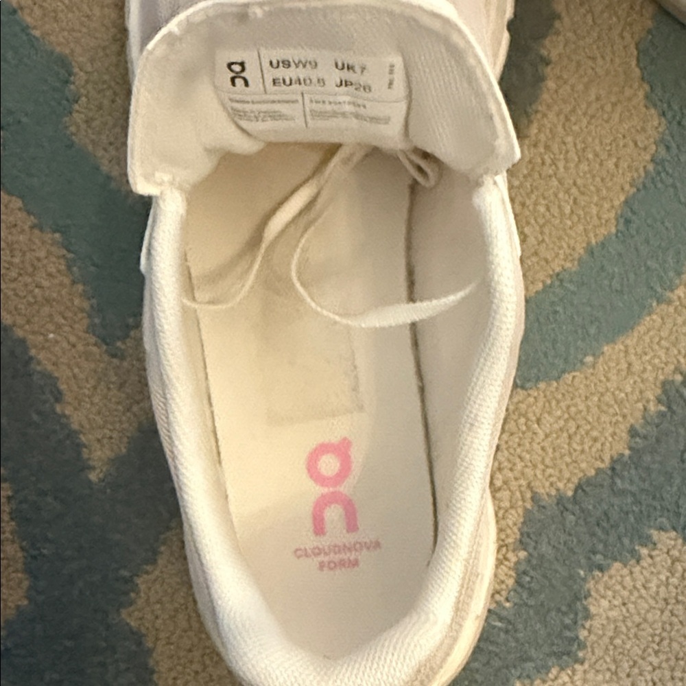 On Running Women's Sneakers in White and Light Pink - Picture 3 of 7